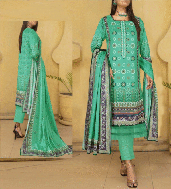 Maham Lawn Digital Print and Embroidered (3 piece)