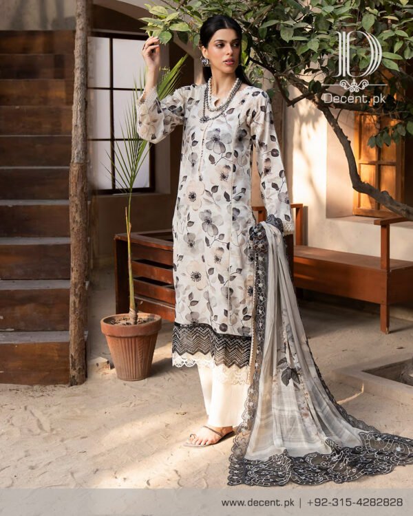 Digital Printed Lawn with Embroidery - Image 6