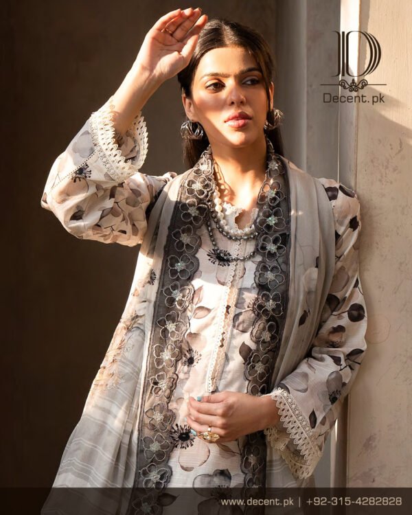 Digital Printed Lawn with Embroidery - Image 4