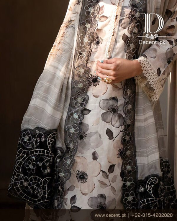 Digital Printed Lawn with Embroidery - Image 3