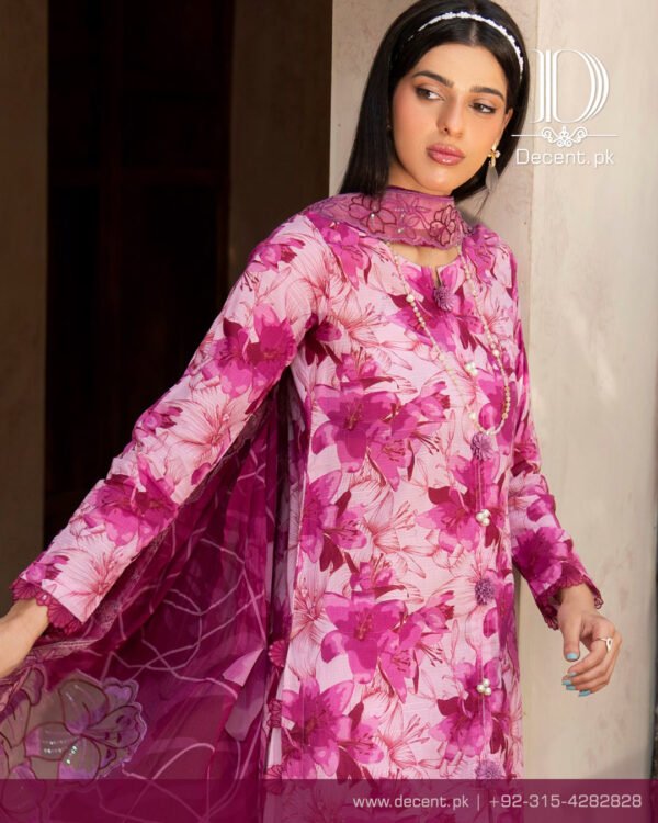 Digital Printed Lawn with Embroiderey - Image 6