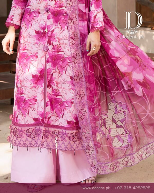 Digital Printed Lawn with Embroiderey - Image 3
