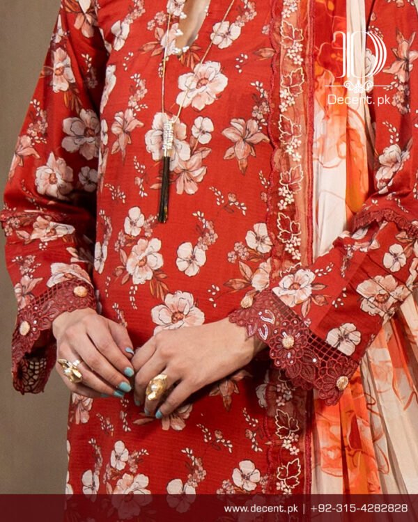 Digital Printed Lawn with Embroidery - Image 3