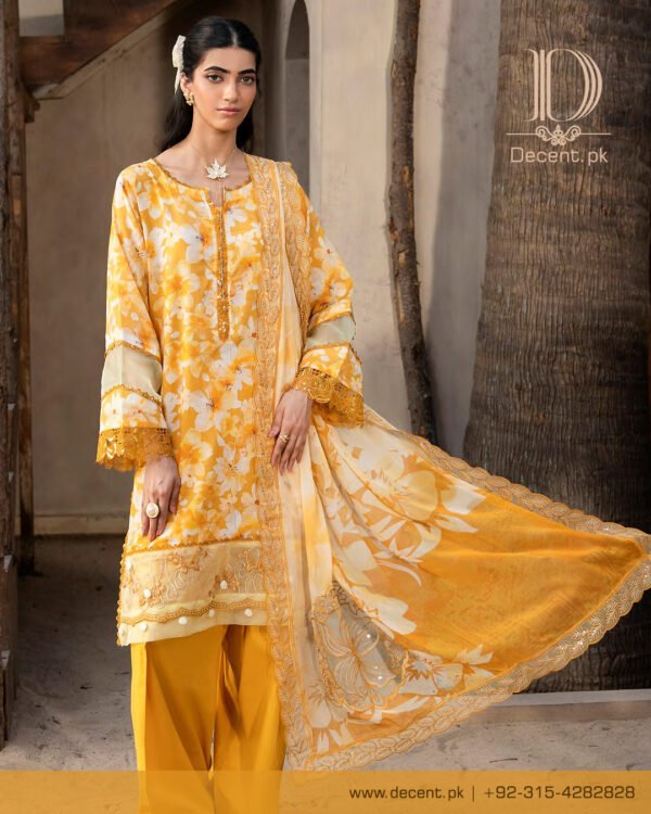 Digital Printed Lawn with Embroidery - Image 3