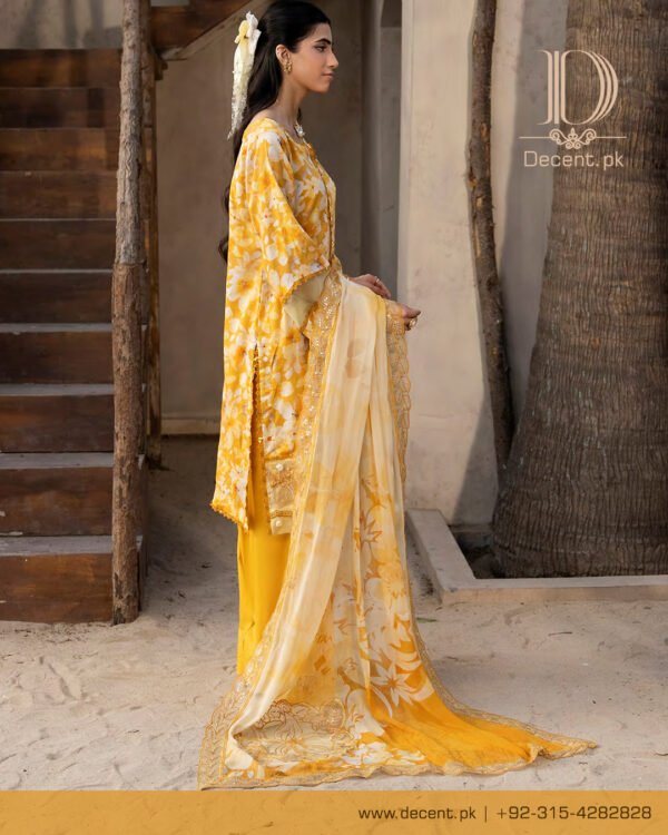 Digital Printed Lawn with Embroidery - Image 2