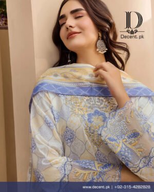 3PC Digital Printed And Embroidered Unstitched