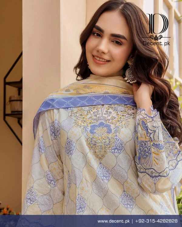 3PC Digital Printed And Embroidered Unstitched - Image 6